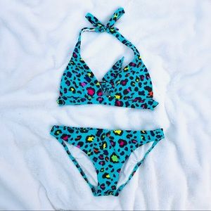Victoria’s Secret > RARE Turquoise Cheetah Print Bikini Set > M
